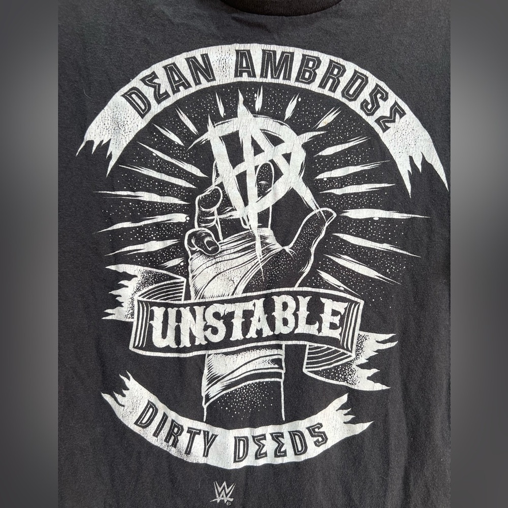 Dean Ambrose WWE Unstable Dirty Deeds Graphic Tee Shirt Size XS/S